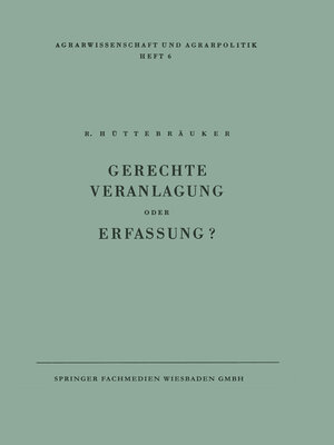 cover image of Gerechte Veranlagung oder Erfassung?